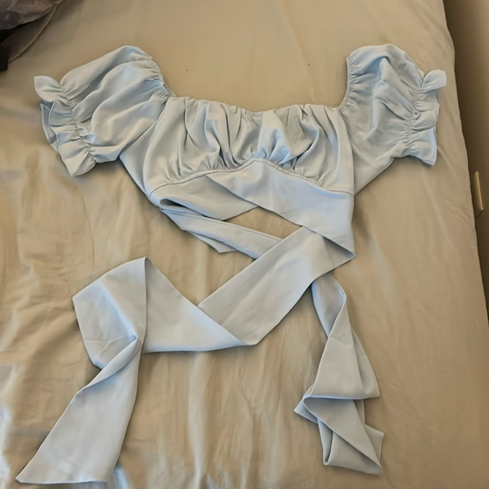Blue Cropped Blouse